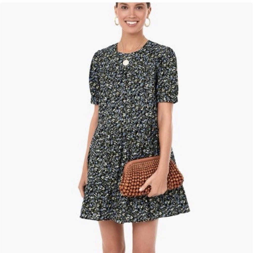 Hyacinth House Quinn Tiered Mini Dress Size Small Black Floral Tuckernuck Fall